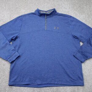Under Armour Sweatshirt Men 3XL XXXL Blue UA Heatgear Loose Fit 1/4 Zip Pullover